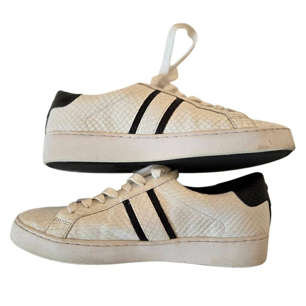 MICHAEL KORS Womens White Snake Pattern Lace Up Leather Sneaker Shoe Size 7 - Picture 11 of 12